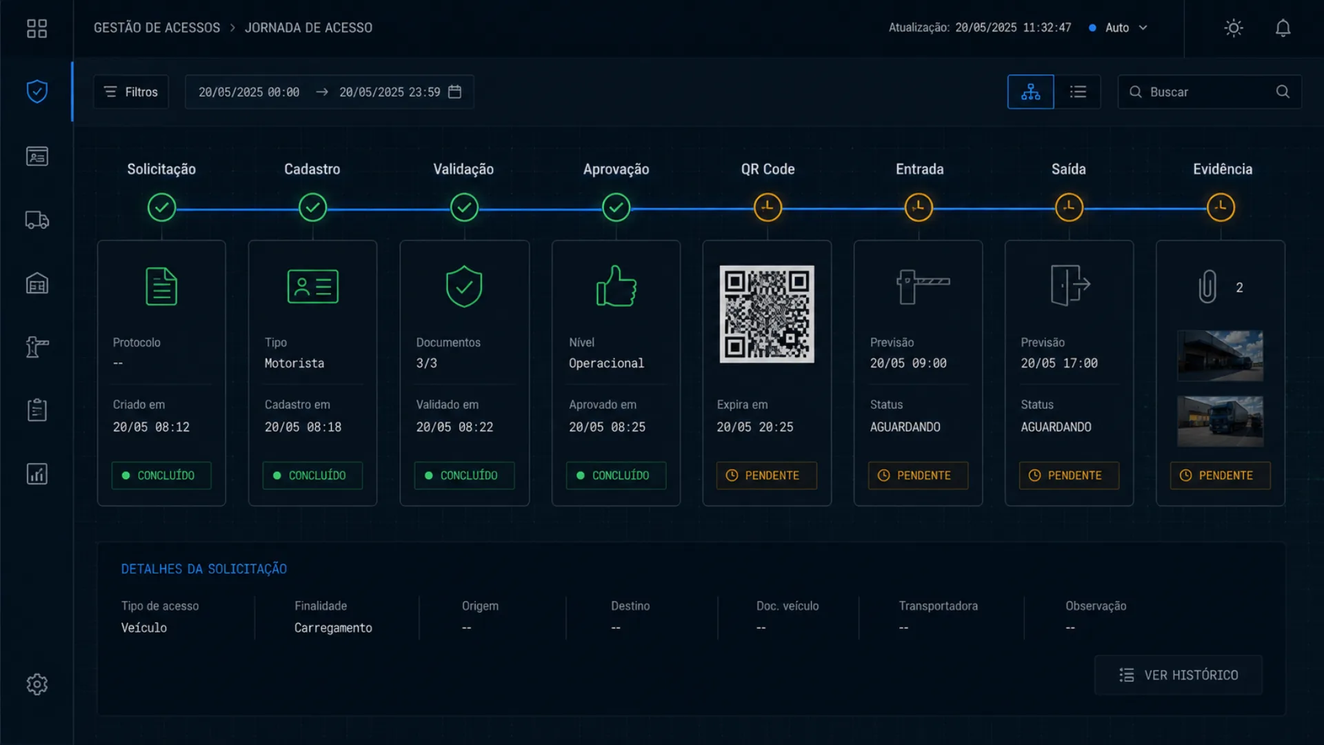 Interface real da plataforma Docca
